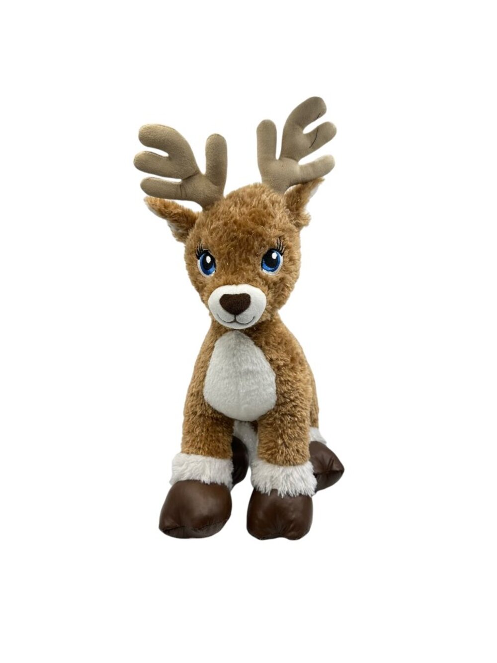Build A Bear Comet Team Santa Reindeer Plush Blue Eyes Vinyl Hooves BAB